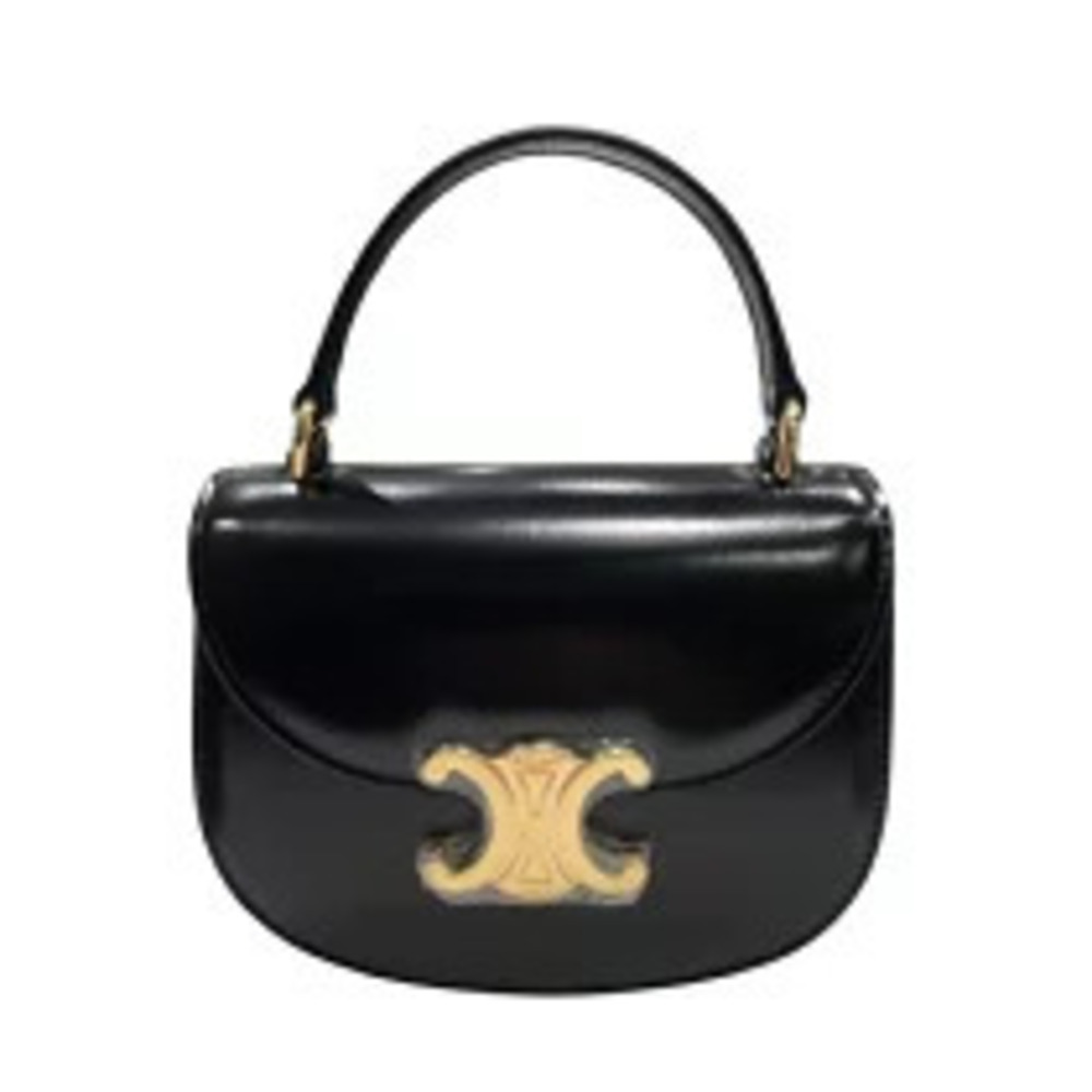Celine Bussas Claire Black Shiny Calfskin Shoulder Bag